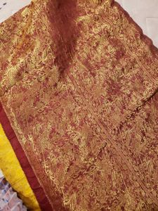 Vibrant Yellow &amp; Red Saree