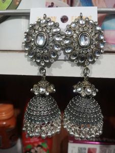 Exquisite Oxidized Jhumka Earrings