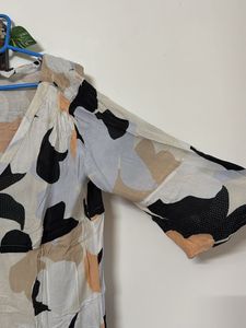 Abstract Print V-Neck Dress