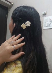 Crochet 🧶 Flower🌼 tik tak Hair pins