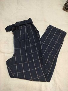 Checkered High-Waisted Pants