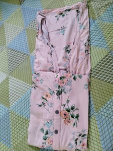 Pink Bird Print Kurta