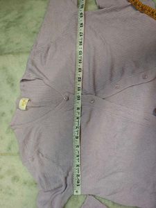 Cropped Cardigan with Button Detail