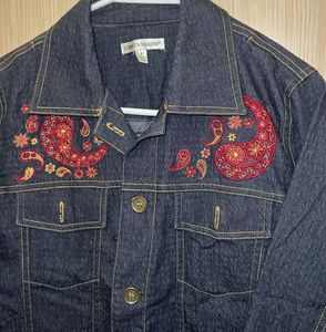 ✨ Rebecca Malone Embroidered Denim Jacket