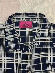 Formal Checked Blue Shirt