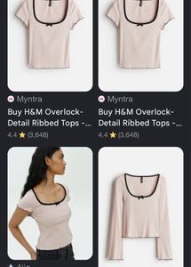 ribbed ribbon cute h&amp;m top