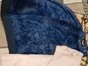 Stylish Blue Quilted Jacket hoody