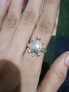 Cute Turtle Ring with Red Eyes