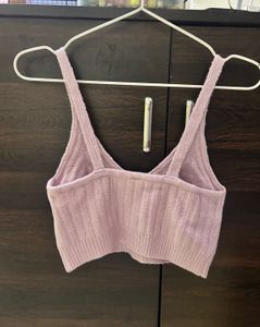 Lavender Knit Crop Top