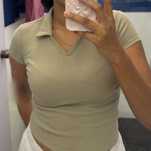 Short Sleeve Collared Top