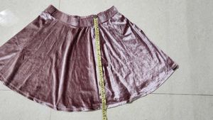 Dusty Rose Velvet Mini Skirt