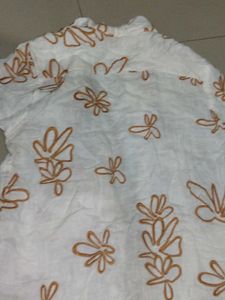 Men's White Floral Short Sleeve Shirt
