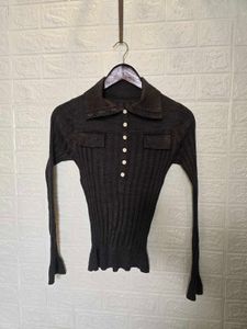 Chic Ribbed Knit Button-Up Top