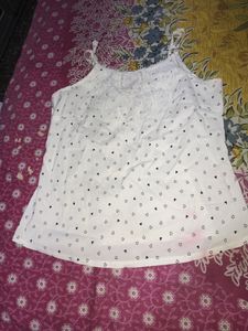 Cute White Tank Top Ad Pants Set