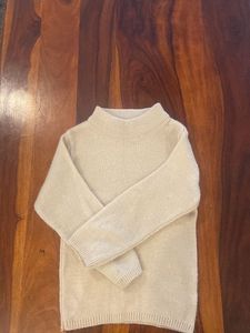 Cream Knit Mock Neck Sweater