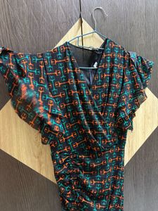 Stylish Printed Ruched Dress