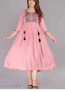 Pink Embroidered Kurta