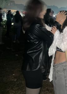 Black Faux Leather Shacket