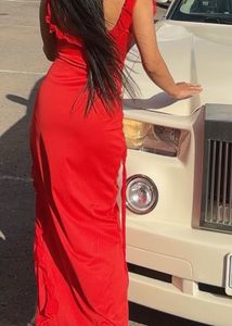 Stunning Red Ruffled Maxi Dress