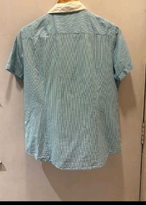 Striped Button-Up Short Sleeve Shirt