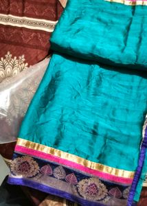 Traditional Blue and Maroon Saree