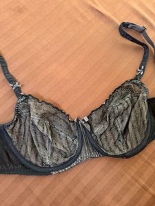 Lace Bra with Polka Dot Mesh