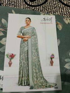 Elegant Floral Print Saree