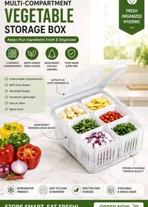 Multi-Compartment Vegetable Storage Box