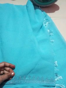 Turquoise Embellished Saree