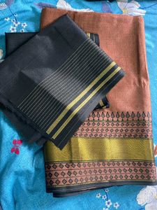Elegant Saree with Contrast Blouse