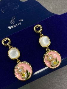 Enamel Floral Drop Earrings