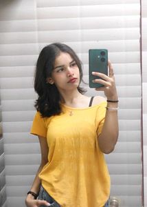 Yellow Off-Shoulder Casual Top