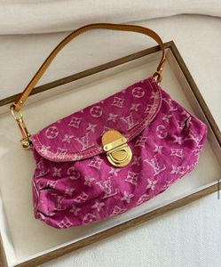 Vintage Pink Louis Vuitton Denim Pleaty