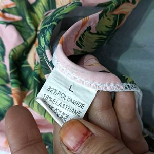 😍 Tropical Print High-Waist Bikini Bottom