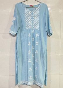 Beautiful Blue Embroidered Kurta Pajama Set