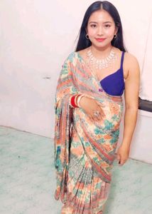 soft crepe silk saree with blouse