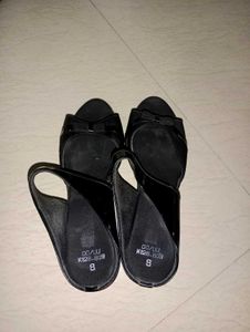 Black Heels with Bow Detail