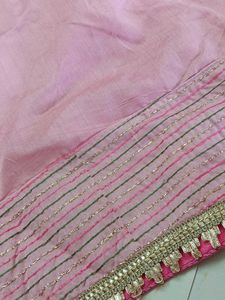 Unstitched Pink Embroidered garara Set