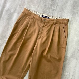 Polham Men's Khaki Pleated Pants