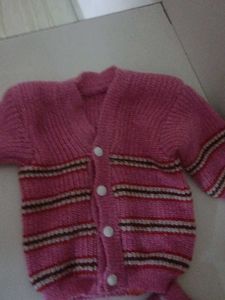 Pink Knit Baby Outfit