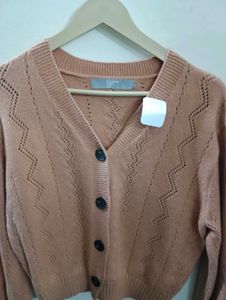 Peach Knit Cardigan