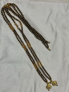 Elegant Gold &amp; Black Bead Necklace