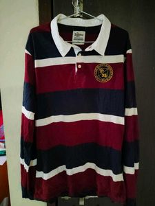 Men's Striped Long Sleeve Rugby Shirt