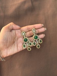 Stunning Green Stone Dangle Earrings