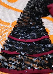 Burgundy Kurta with Sequins Sleeves