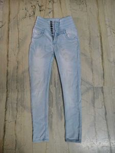Light Blue High-Waisted Skinny Fit Jeans