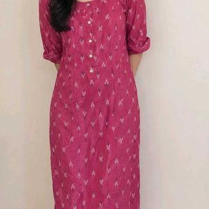 Pink Printed Kurta