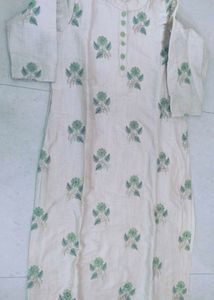 Cream Floral embroidery Kurta