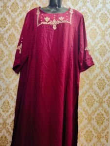 Maroon Colour Kurta Designer Neck