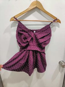 *New*Cute Polka Dot Peplum Top